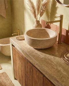 Coppia rubinetti lavabo alto e bidet senza scarico oro spazzolato Melin