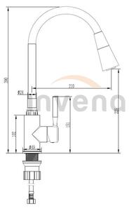 Invena HULA PLUS BZ-85-P05-L Miscelatore per lavello, grigio