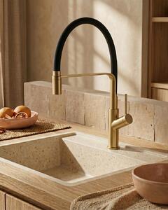 Miscelatore cucina flessibile Imola oro spazzolato