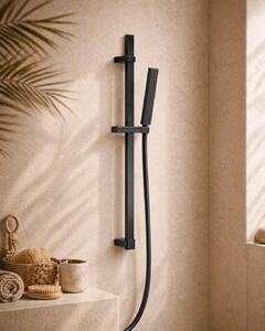 Asta doccia 69 cm Smart quadra con saliscendi in ottone nero opaco
