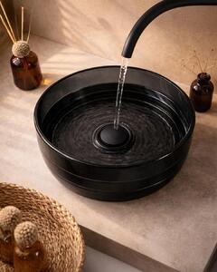 Lavabo 40 cm ciotola da appoggio Ischia in resina nero