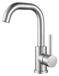 Rubinetto da bagno in acciaio inossidabile spazzolato, miscelatore per lavabo girevole a 360°