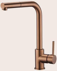 Rubinetto cucina estraibile Linda oro rosa spazzolato