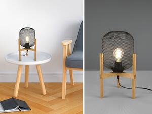 Lampada da tavolo CALIMERO nera-legno chiaro 1xE27x40W metallo dim.: 37x22x22 cm IP20 RL