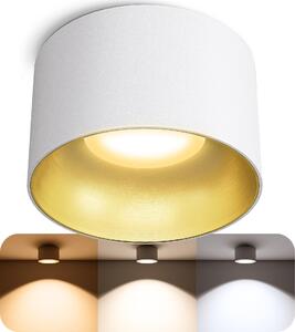 SSC-LUXon LED lampada da incasso a soffitto BAHIO faretto bianco oro - incasso design spot Ø 85mm piatto incl. lampadina LED 4W bianco caldo + bianco neutro + luce diurna 230V 230V