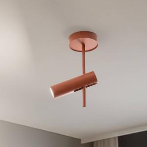 Faretto da soffitto Leda 1, rosso mattone, a 1 luce, altezza 34 cm SIGMA, dimmerabile, Rosso, Soggiorno / Sala da pranzo, Metallo, Moderno, Faretto