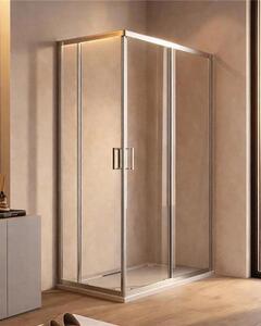 Box doccia 70x120 Nuvola 2 ante scorrevoli reversibile trasparente 6 mm H 190 cromo