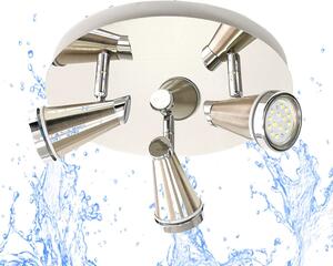 3 faretti IP44 Plafoniera LED in nichel opaco 3x 5 Watt Rondell
