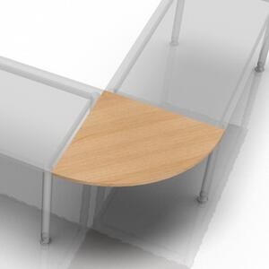 XBE91 W - Angolo a 90 gradi, forma rotonda, 80x80 cm, rovere