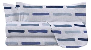 Set Lenzuola Karma Matrimoniale Sopra Sotto e Federe in Poliestere Fun Blu