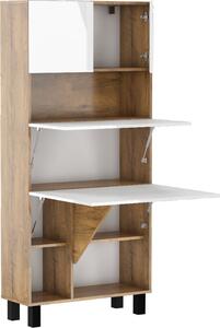 Scaffali da scrivania pieghevoli Scaffali HOMI Tavolo da parete per ufficio domestico Tavolo per computer Tavolo per computer portatile Tavolo pieghevole Rovere bordeaux/bianco lucido