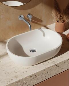 Lavabo 56x32 da appoggio Sondrio solid surface bianco opaco