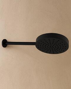 Soffione 25 cm Smart spessore 4 cm con braccio in acciaio nero opaco