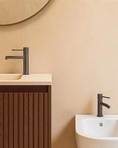 Coppia rubinetti lavabo e bidet senza scarico grigio metallico Melin