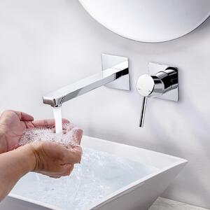 Miscelatore monocomando da incasso per lavabo, bagno - Ottone, 2 fori, con aeratore removibile