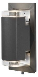 Konstsmide Potenza applique antracite, base 2xGU10, max 2x6W, 240V, alluminio/vetro acrilico, 7987-370