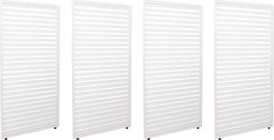 Set di 4 pannelli in alluminio per pergola HWC-L46, copertura per terrazza, modulo pannello a lamelle, 204x369 cm ~ bianco
