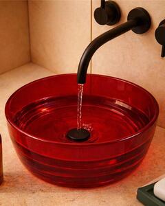 Lavabo 40 cm ciotola da appoggio Ischia in resina rosso
