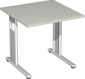 Geramöbel Scrivania Lisbona, 800x800x720 mm, grigio chiaro/argento