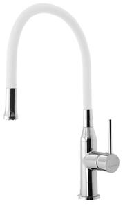 Miscelatore da cucina Sapho SILI, bocca flessibile, bianco/cromo