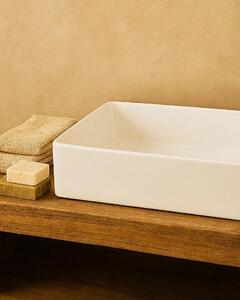 Lavabo 60,5x35,5 da appoggio in Vetroceramica Bianco lucido