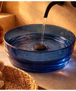 Lavabo 40 cm ciotola da appoggio Ischia in resina blu