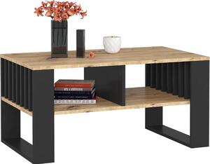 Akord Tavolino Da Caffè Rockford Rovere Artigianale/Nero 92X53X45 Cm