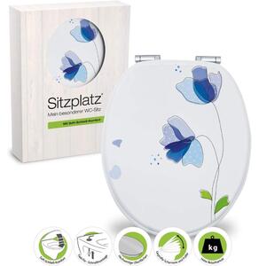 Sitzplatz 40267 5, sedile copri-wc fiore blu