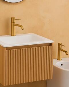 Coppia rubinetti lavabo e bidet senza scarico oro spazzolato Memo