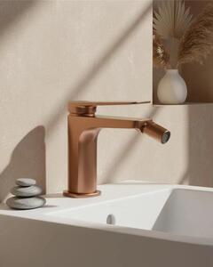 Miscelatore bidet senza scarico in ottone oro rosa spazzolato Momo