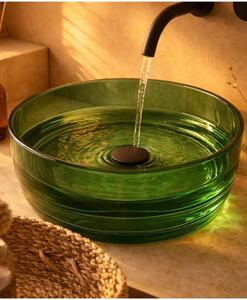Lavabo 40 cm ciotola da appoggio Ischia in resina verde