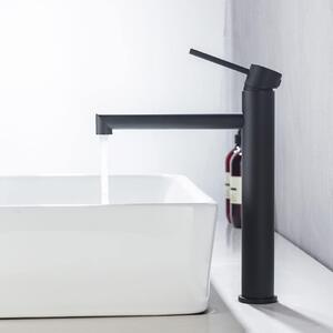 Rubinetto alto da bagno nero, miscelatore monocomando