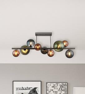 Globo Plafoniera soffitto Riha, Alluminio / Grigio / Zincato, Soggiorno / Sala da pranzo, Vetro, Plafoniera