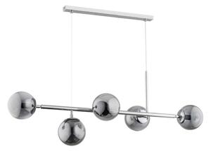 Lampadario su filo DANSA 5xE14/10W/230V grigio/cromo luminoso