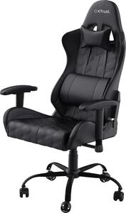 Trust Ergonomic Gaming Chair GXT 708 Resto - Sedia per giocatori, completamente girevole, schienale regolabile, sedia da scrivania per computer, ufficio, PC - Nero