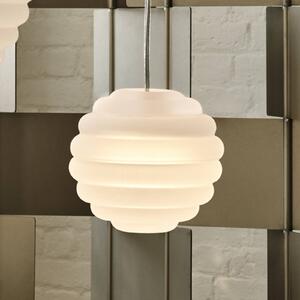 Tom Dixon Lampada a sospensione in vetro Press Sphere, dimmerabile, Bianco / Opale, Soggiorno / Sala da pranzo, Vetro, Design, Lampada a sospensione