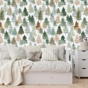 Carta da parati – Alberi di foresta multicolori