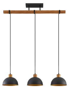 Lindby Flurin, lampada a sospensione a 3 luci, 107 cm, nero, metallo