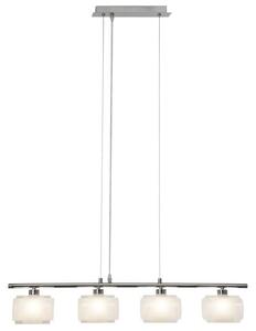 Pendente FONDA a 4 luci in metallo e vetro cromato - 110x80 cm - 33W G9