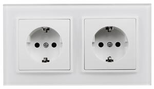 Set di prese McPower Flair "Beginner 2S-Style", bianco, cornice in vetro