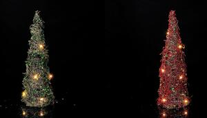 Figura natalizia multicolore albero con luci LED L 12 H 40 cm