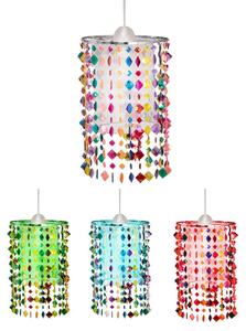 Lampada a sospensione LED RGB, cristalli colorati, controllo tramite app/voce