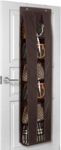 Portaborse da appendere alla porta, organizer per armadio, color marrone scuro