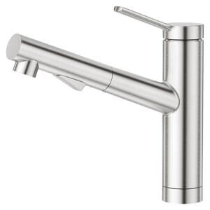 Rubinetto da cucina con doccetta estraibile, miscelatore girevole a 120° in acciaio inossidabile