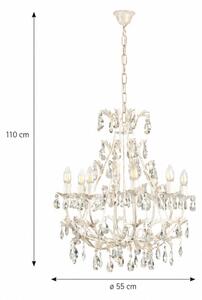 ONLI - Lampadario a catena BOTTE 8xE14/6W/230V bianco