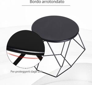 HOMCOM Tavolino da Caffè Salotto Design Nordico Minimalista Geometrico Ampio Piano, Acciaio, 54x54x44cm