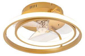 Ventilatore da soffitto oro con LED e telecomando - Kees