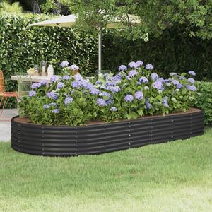 Letto da Giardino in Acciaio a Polvere 296x140x36 cm Antracite