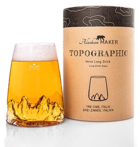BICCHIERE LONG DRINK TOPOGRAPHIC 3 CIME TOPO-VD-TC ALASKAN MAKER TRANSPARENT