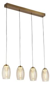 Cyclone 4lt bar pendant - metallo bronzo e bicchiere da champagne